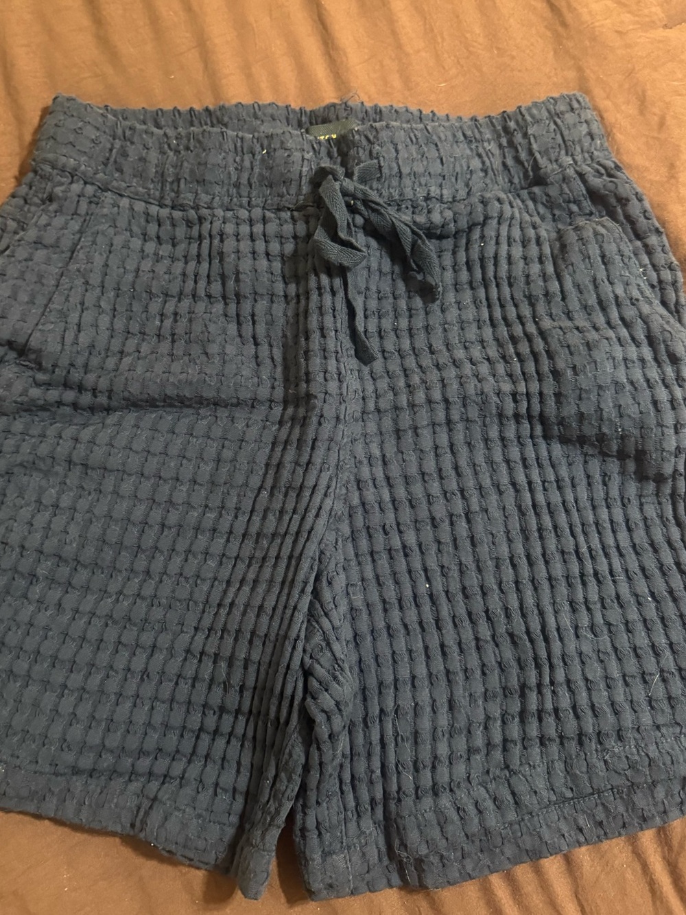 Cotton On Men's Navy Waffle Knit Drawstring Hybrid Shorts